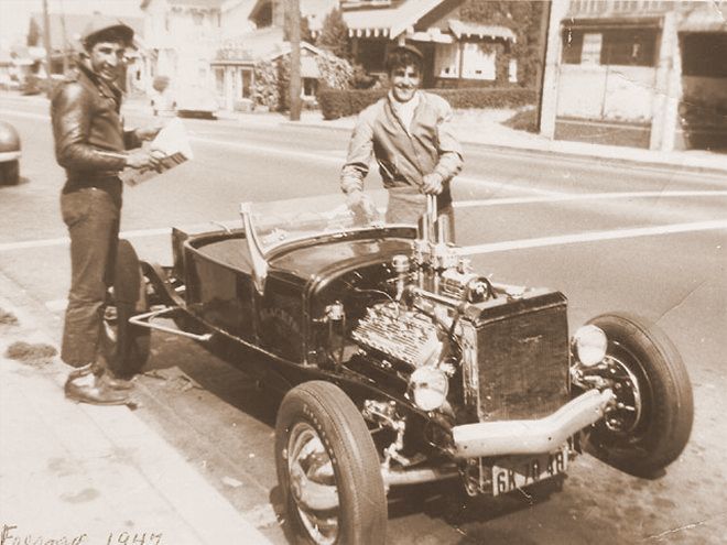 Blackie Gejeian 1926 T roadster circa 1947